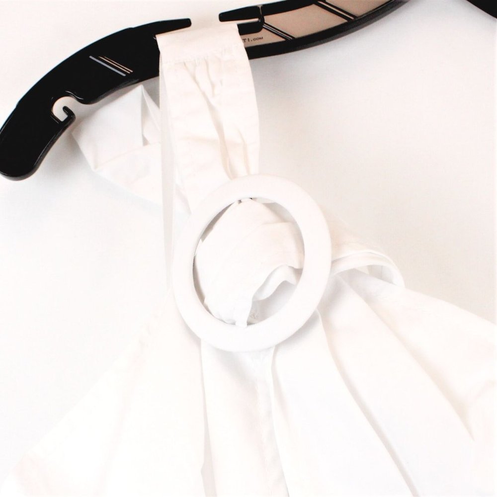 STAUD Kai Halterneck Cotton Blend Dress in White - FCM80 - Picture 7 of 14